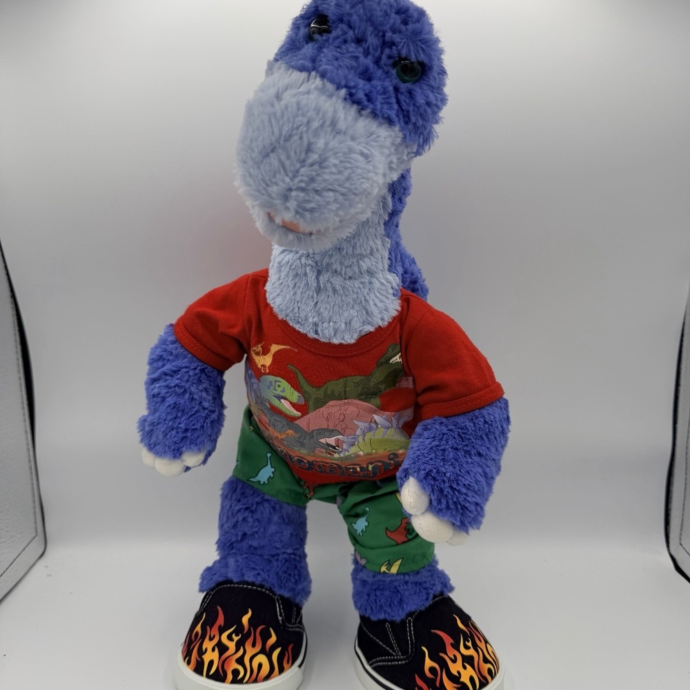 Build a Bear BABW Pink Apatosaurus Dinosaur Dino Plush 21" w/ Clothes 2009